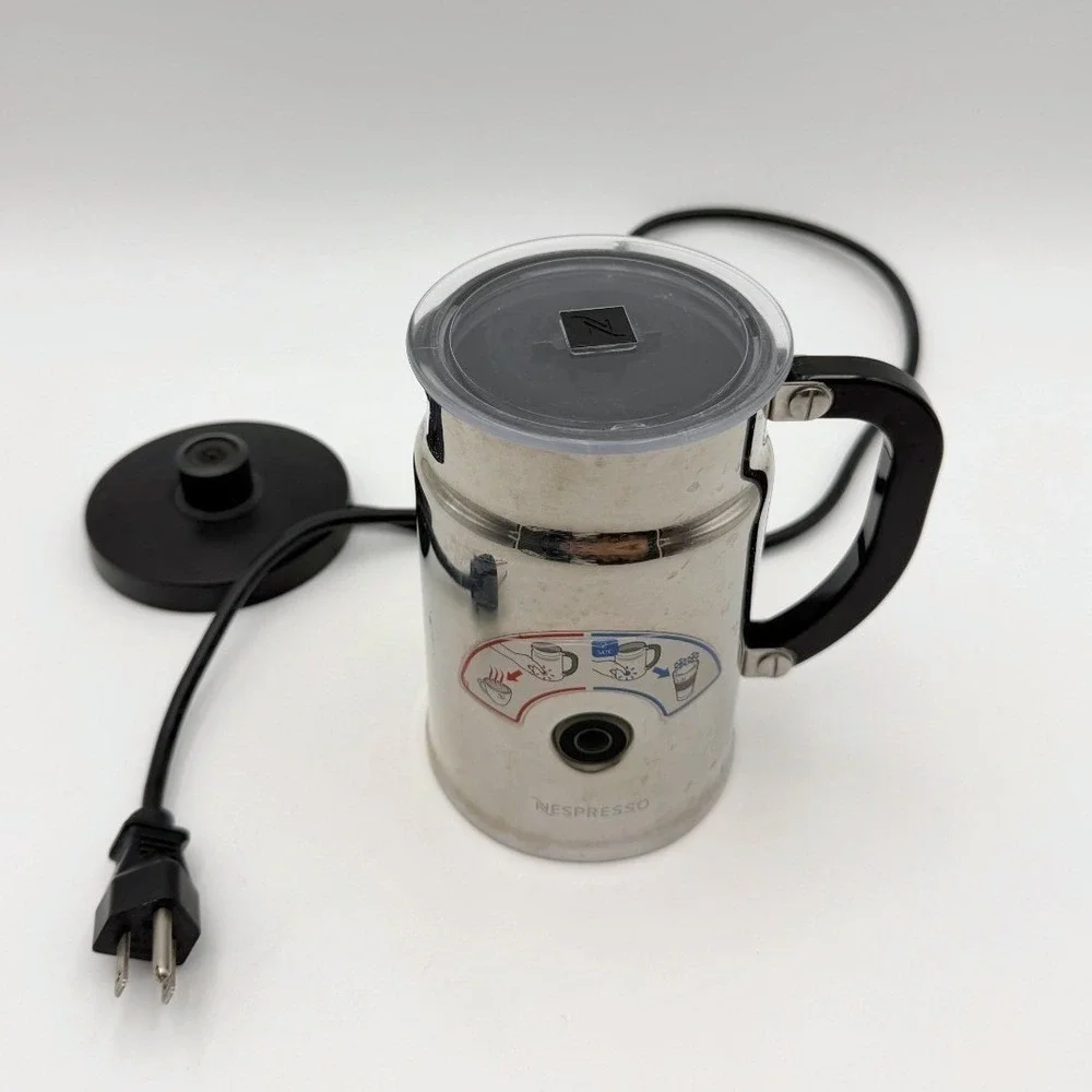 Nespresso Aeroccino Plus 3192 Stainless Chrome Electric Milk Frother & Warmer